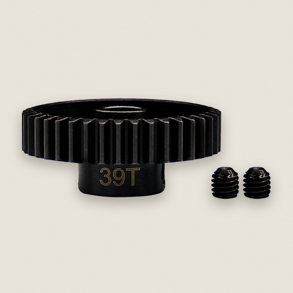 Pinion Gear, 39T Steel Mod 1, 8mm Bore - Hot Racing