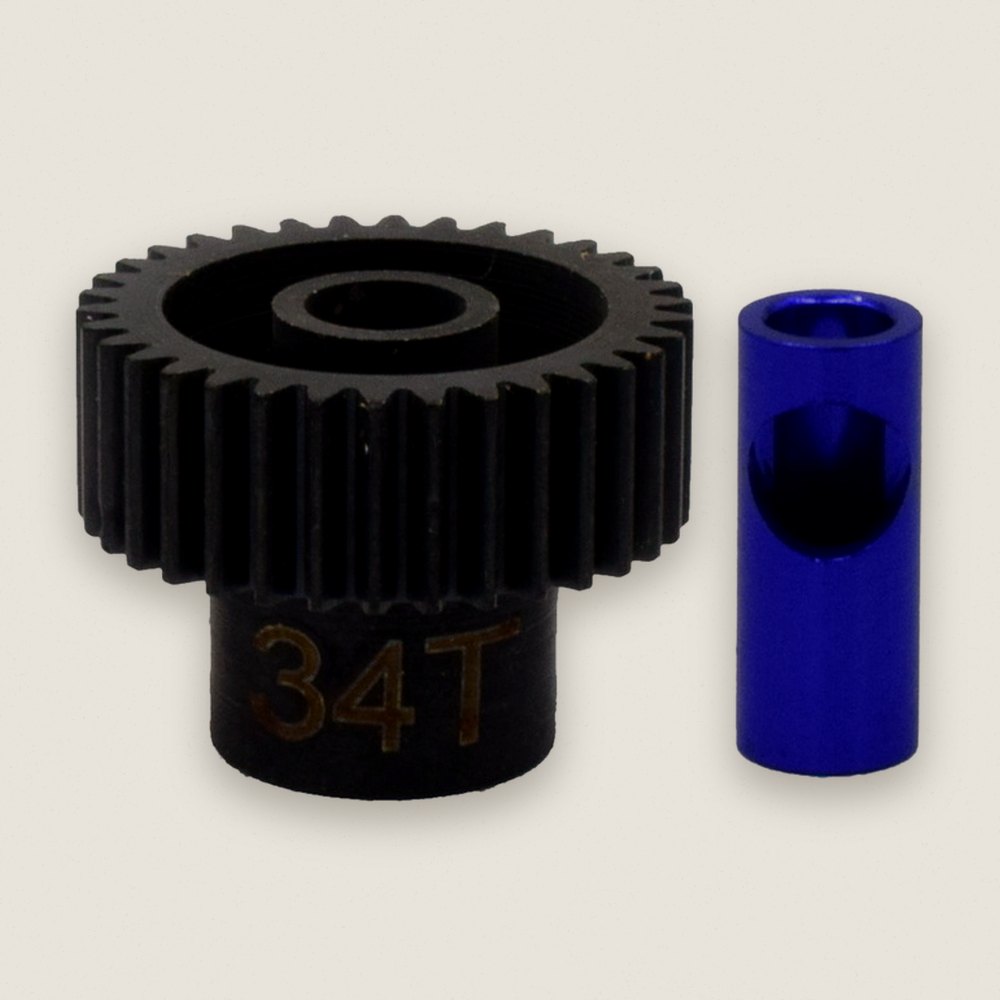 Pinion Gear, 34T Steel 48P, 5mm & 1/8 - Hot Racing