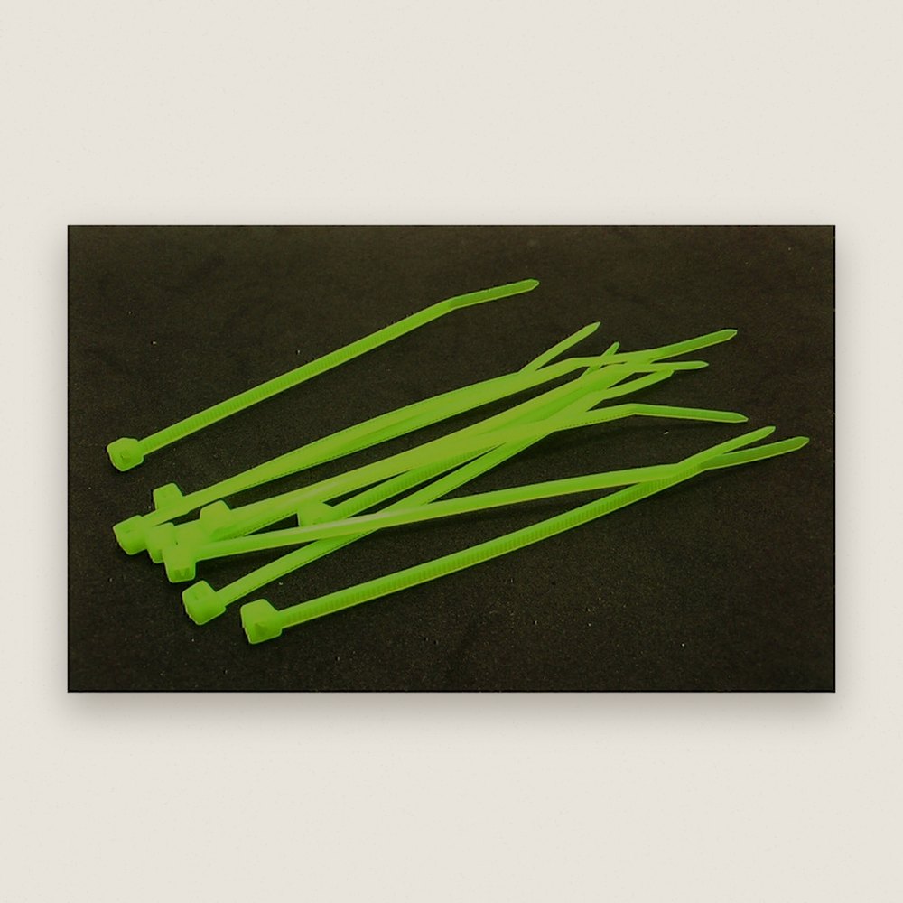Nylon Tie Wraps, 4 Inch Fluorescent Green 10 Count - Works for Competition