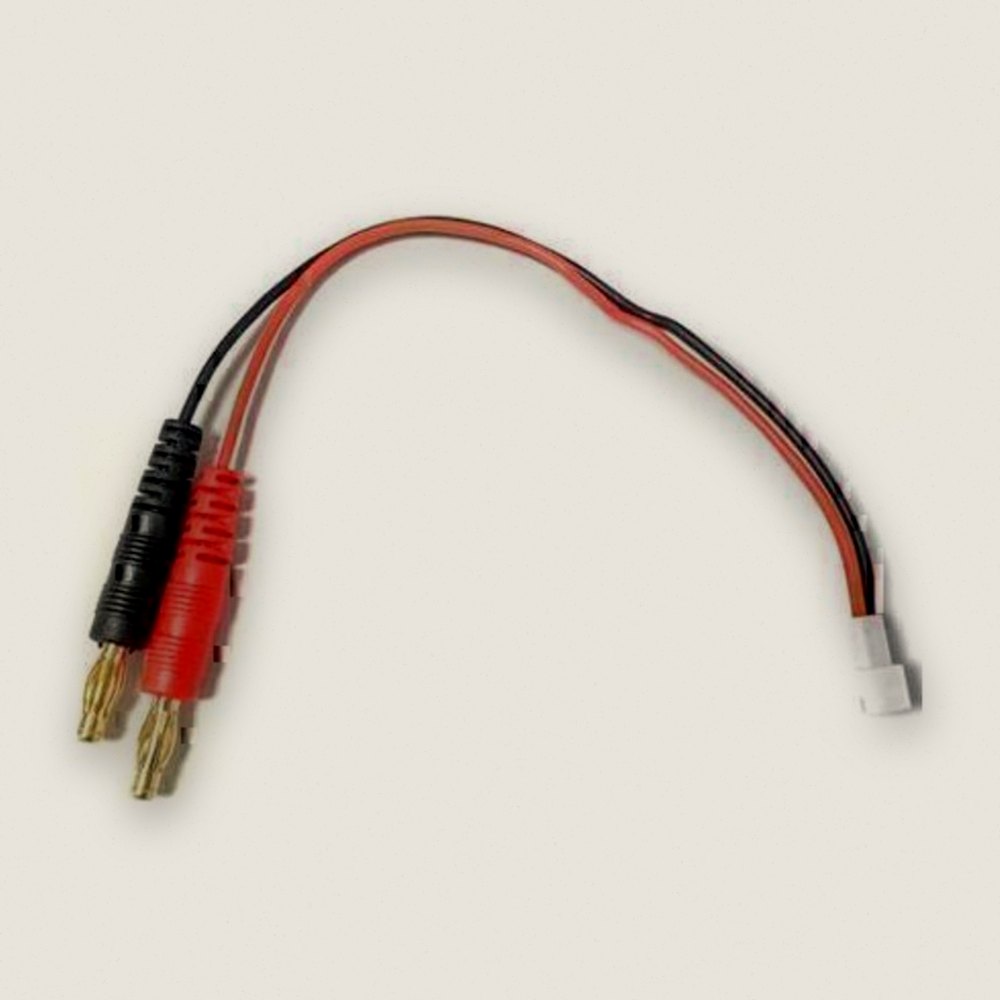 Charge Lead, PH2.0-2P Wafer +4.0mm Banana Plug Axial for SCX24 - PowerHobby