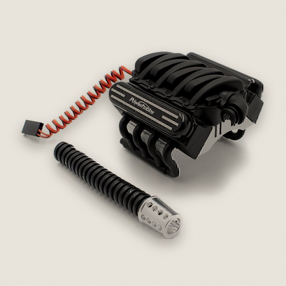 Motor Heatsinks & Cooling Fan, V8 Engine, for TRX-4 / SCX10 - PowerHobby