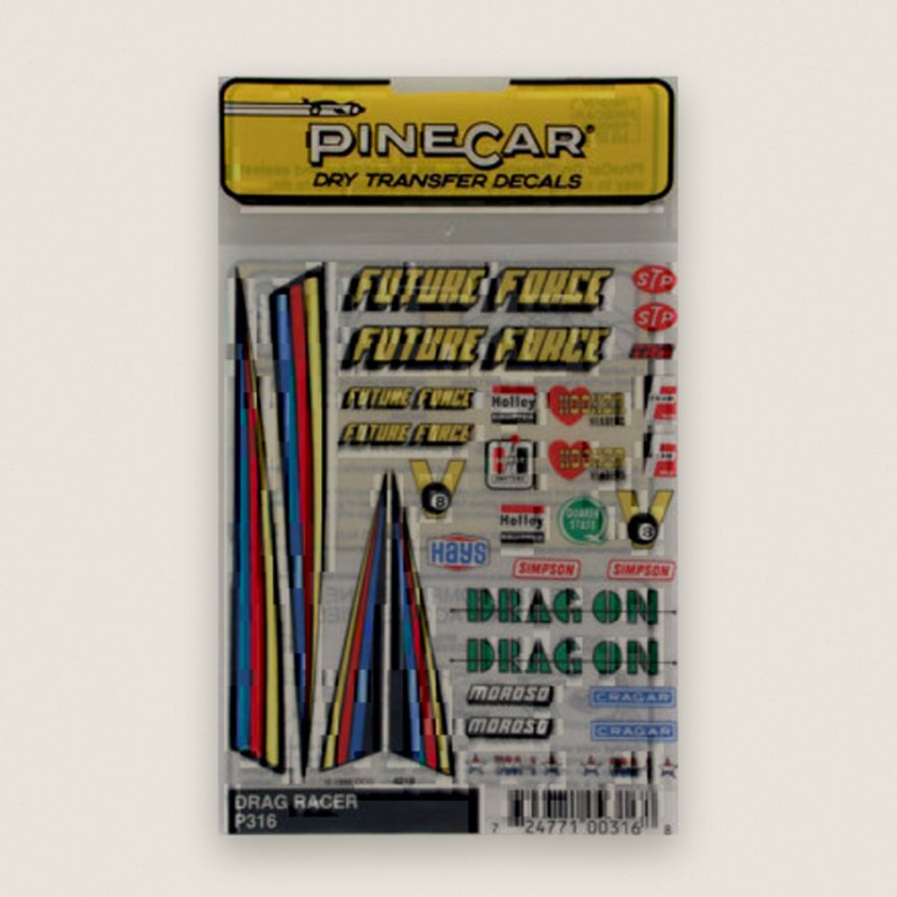 Decals, Dry Transfer, Drag Racer - Pinecar