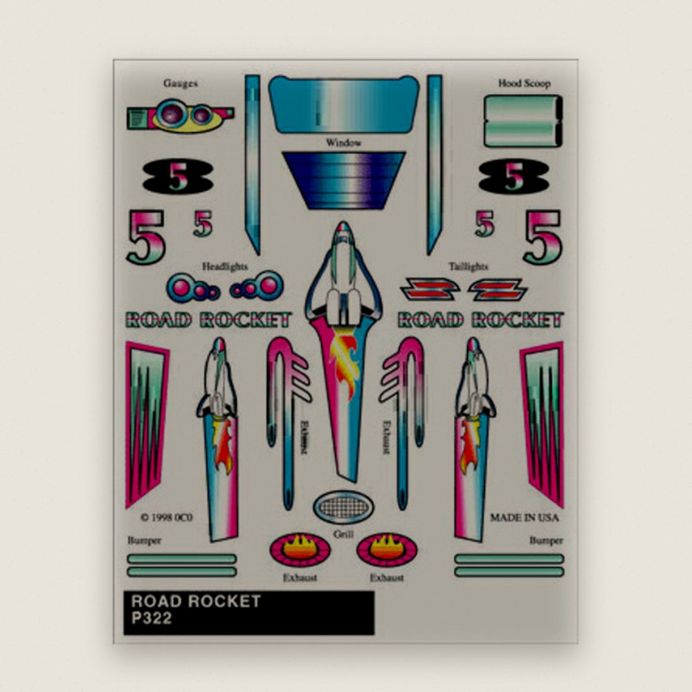 Decals, Stick-On, Road Rocket - Pinecar