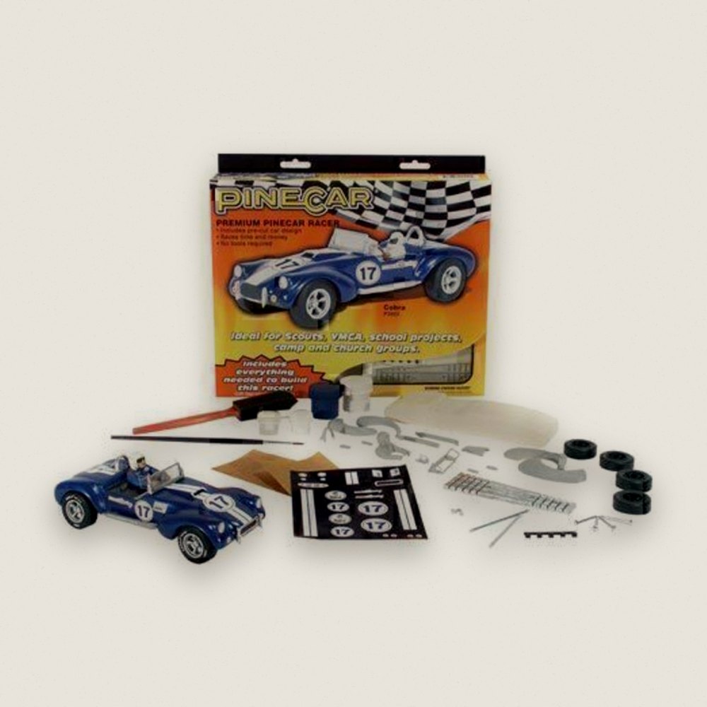 Pine Wood Derby Car Kit, Premium Blue Venom Racer - Pinecar