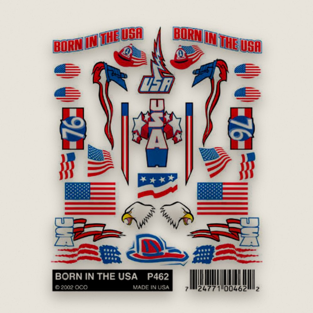 Stick-On Decals, Born in the USA - Pinecar
