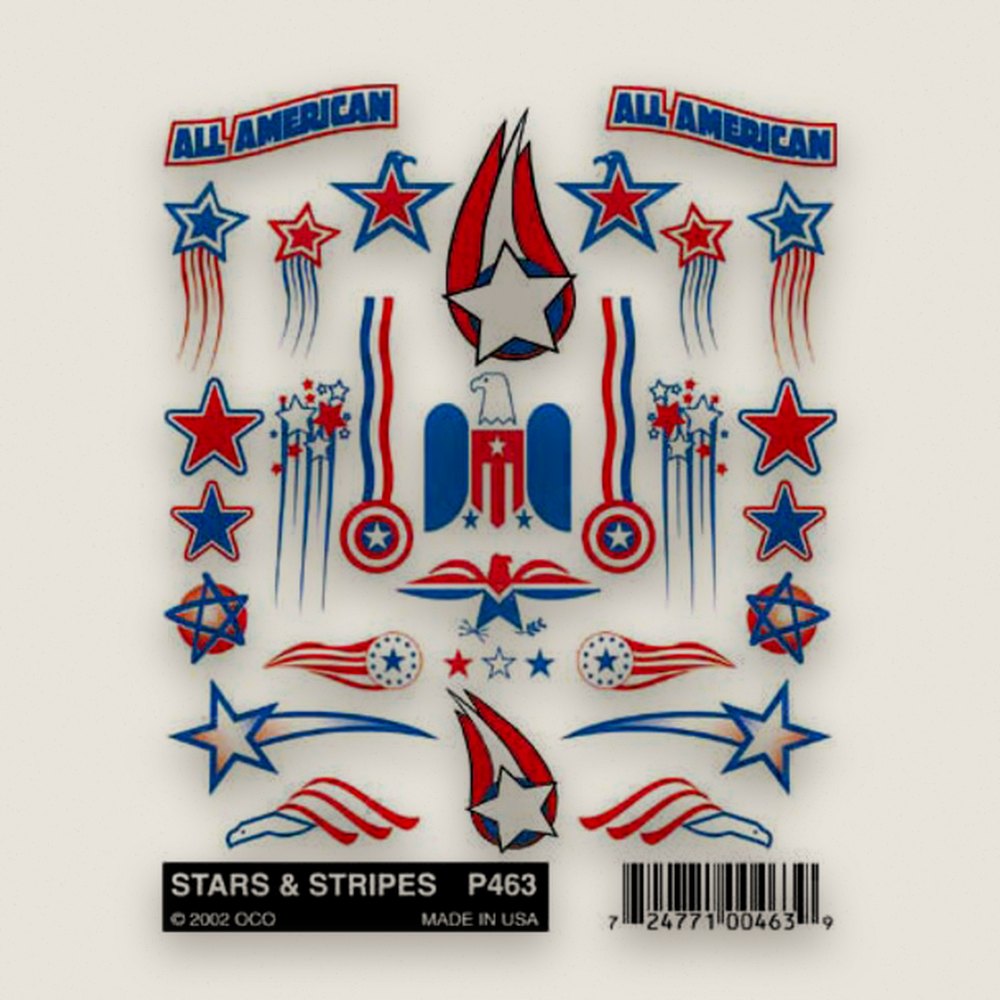 Stick-On Decals, Stars and Stripes - Pinecar