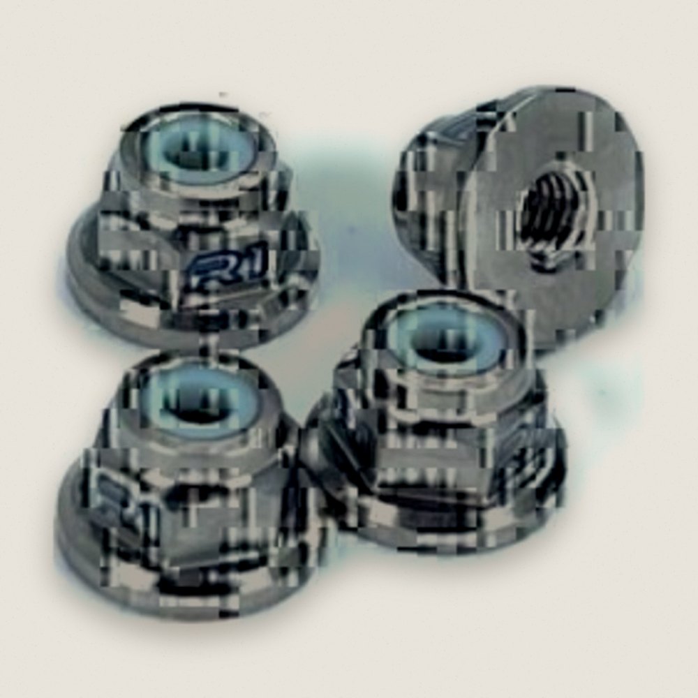 M3 Flange Locknuts, Natural Titanium Finish - R1Wurks