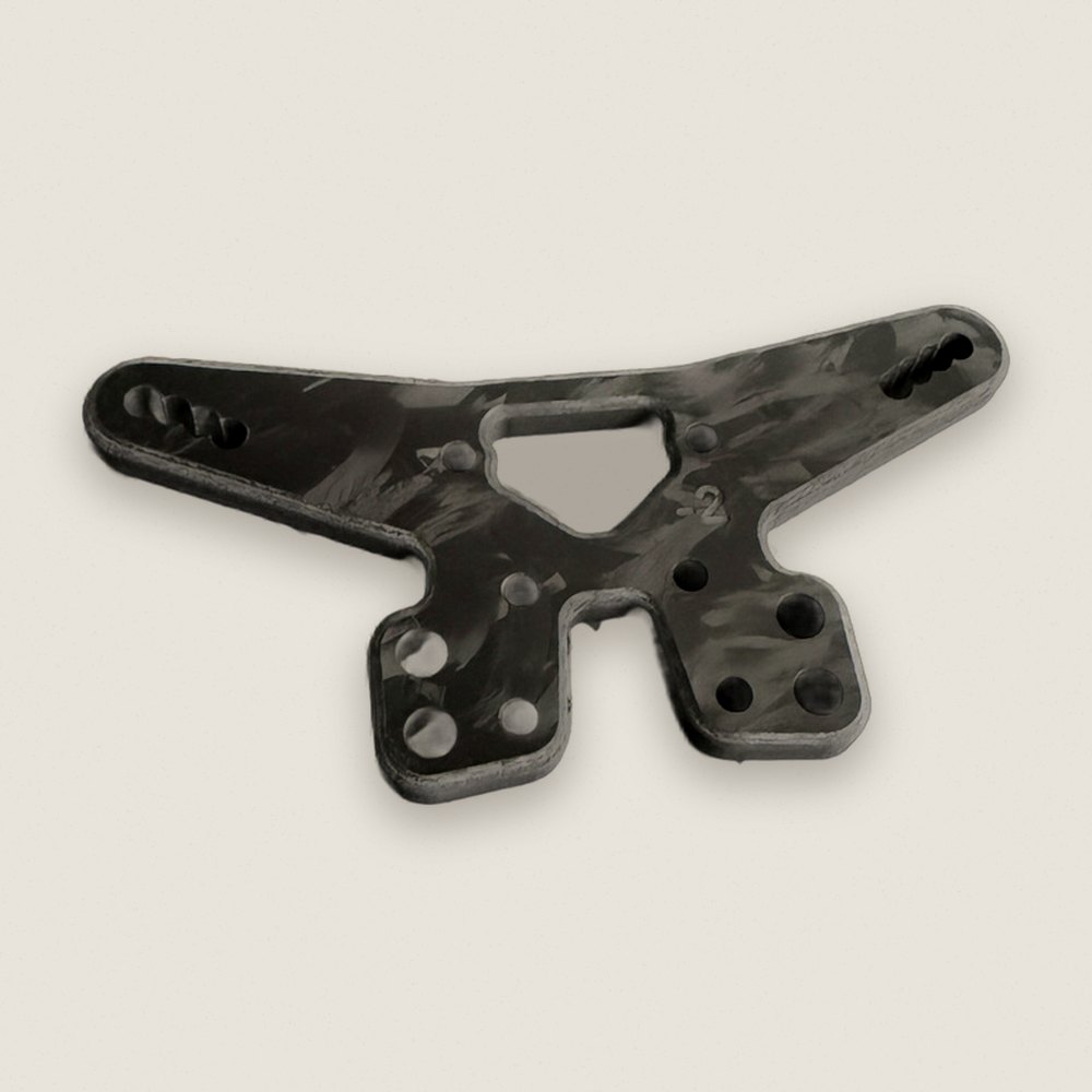 Rear Shock Tower, Carbon Fiber -2mm Matte Forged for R1B - R1Wurks