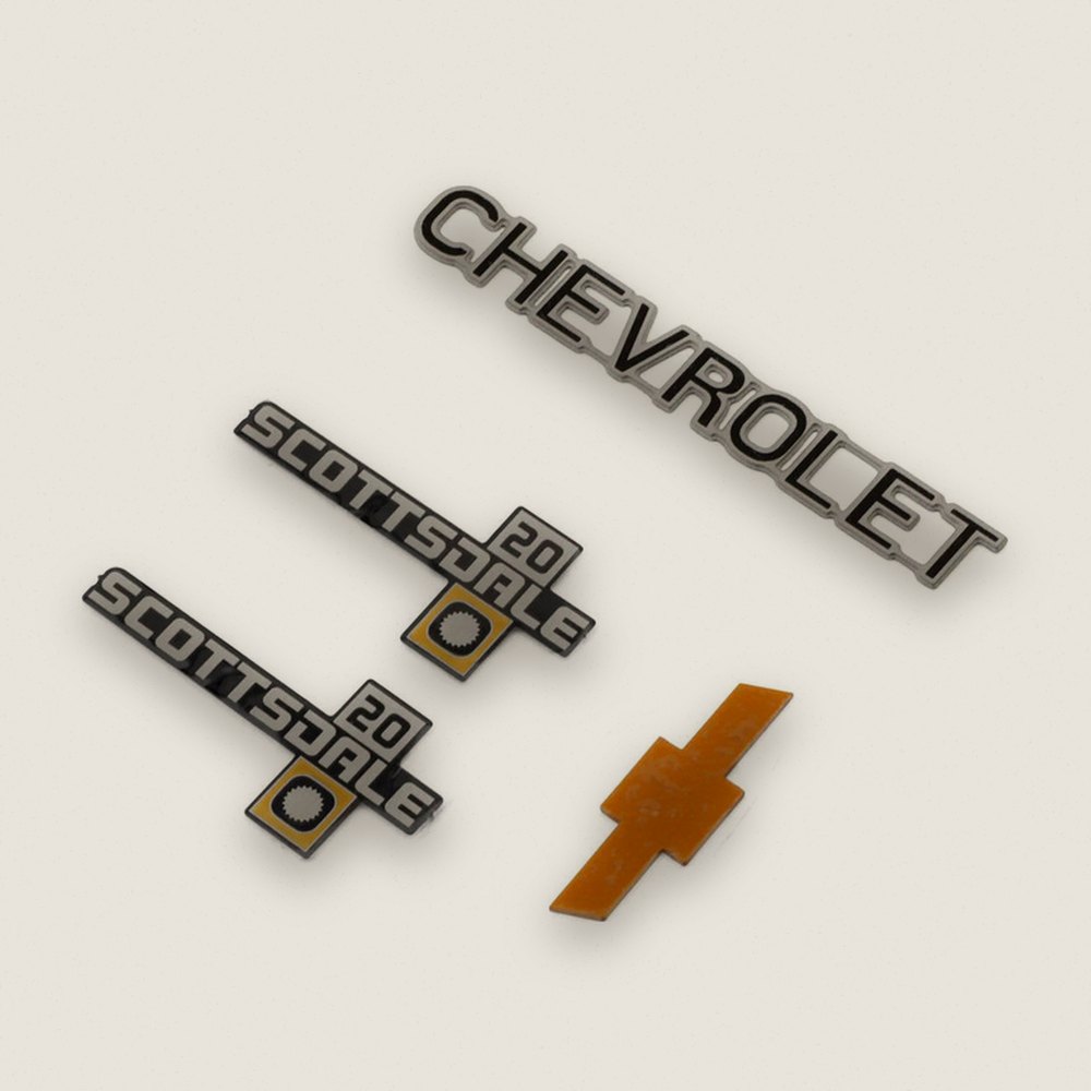 Metal Emblem Set, Scottsdale for Chevrolet K10 (K20) - RC4WD