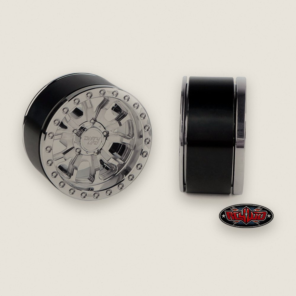 Aluminum Beadlock Crawler Wheels, Dirty Life 1.9 Dt-1, Qty 4 - RC4WD