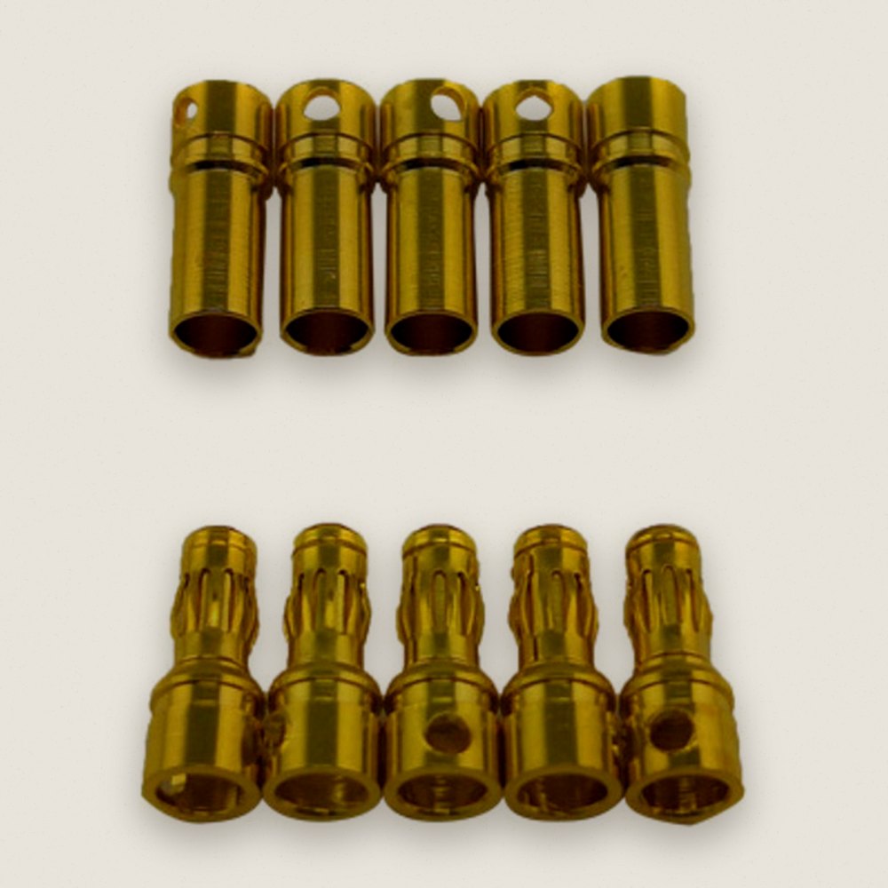 Banana Plugs, 3.5mm Gold Plated Male & Female 5 Pair - Racers Edge