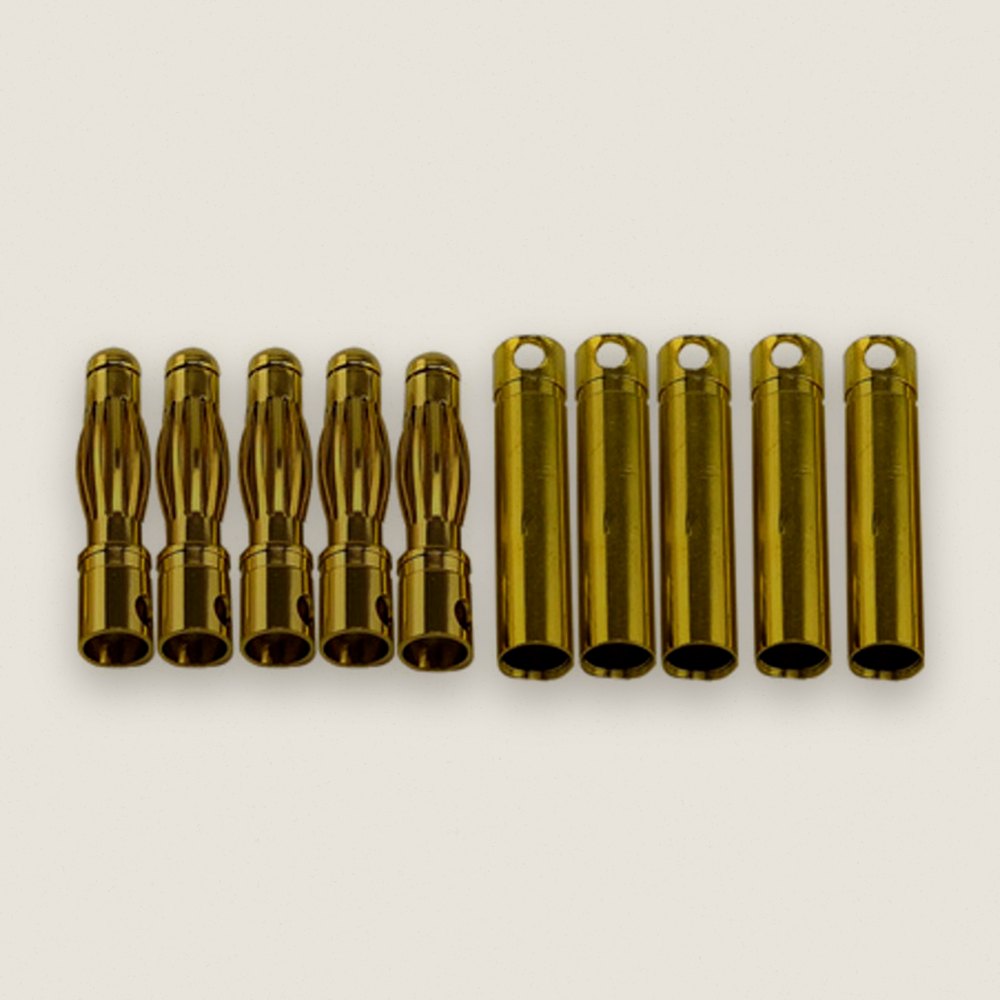 Banana Plugs, 4mm Gold Plated Male & Female, 5 Pair - Racers Edge