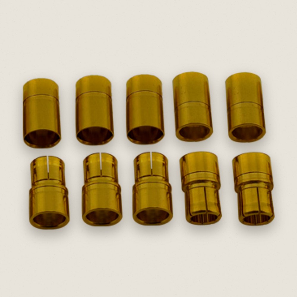 Banana Plugs, 8mm Gold Plated Male & Female, 5 Pair - Racers Edge