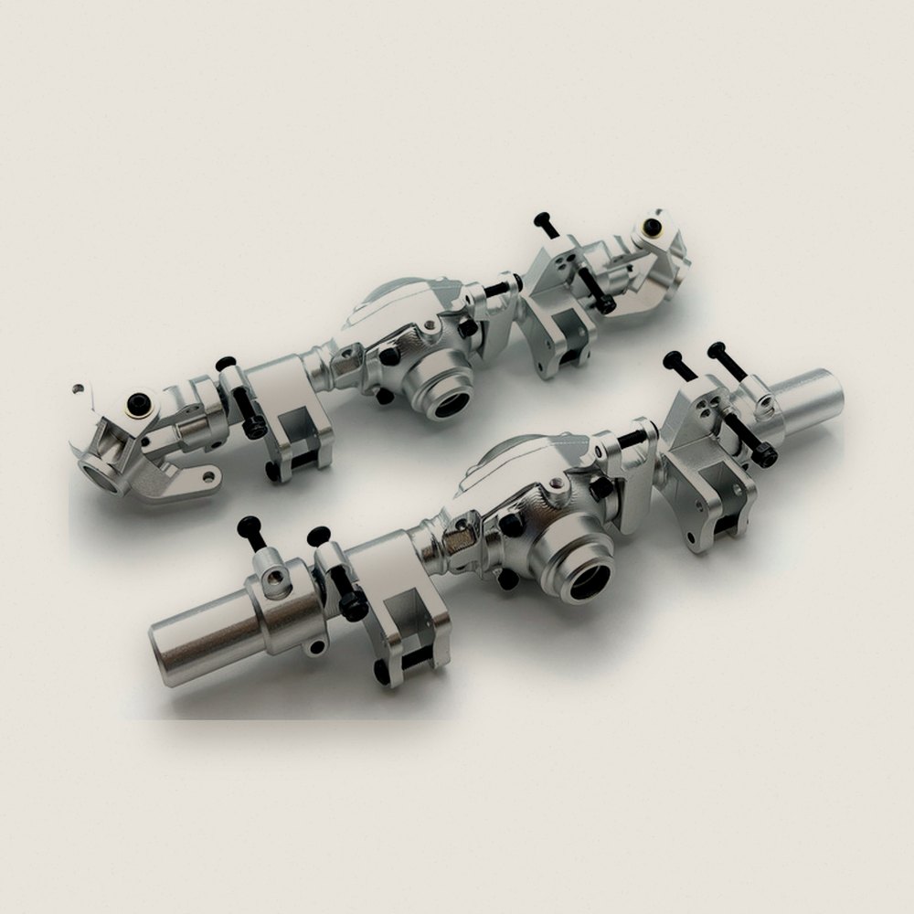 Axle Housing Set, Silver Aluminum Front & Rear for CEN F0RD F-4 - Racers Edge