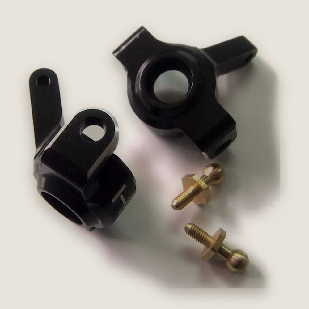 Front Steering Knuckles, Black Aluminum - Hot Racing