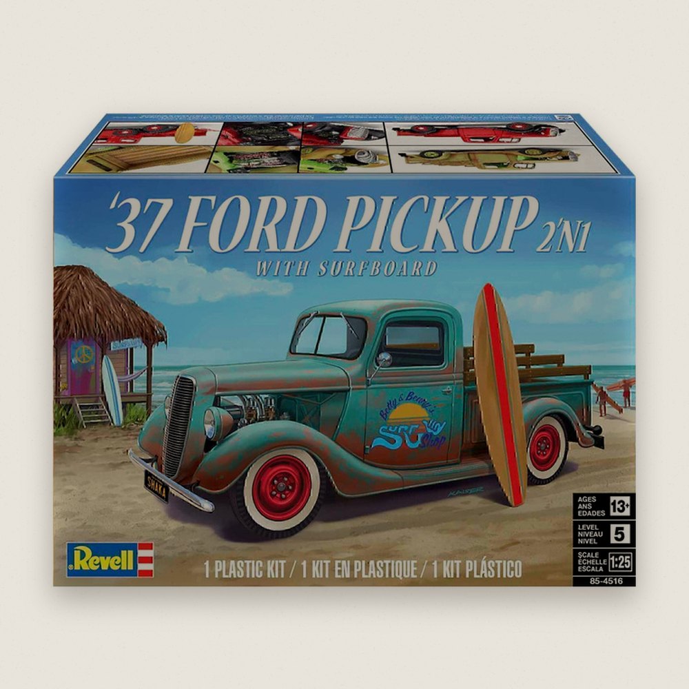 37 F0rd Pickup, 2n1 with Surfboard, 1/25 - Revell