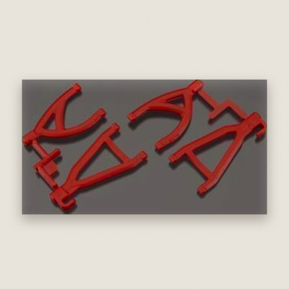 Rear Upper and Lower A-Arms, Red for 1/16 ERV - RPM R/C Products