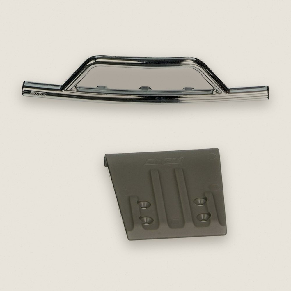 Front Bumper and Skid Plate, Chrome/Gray for Slash - RPM R/C Products