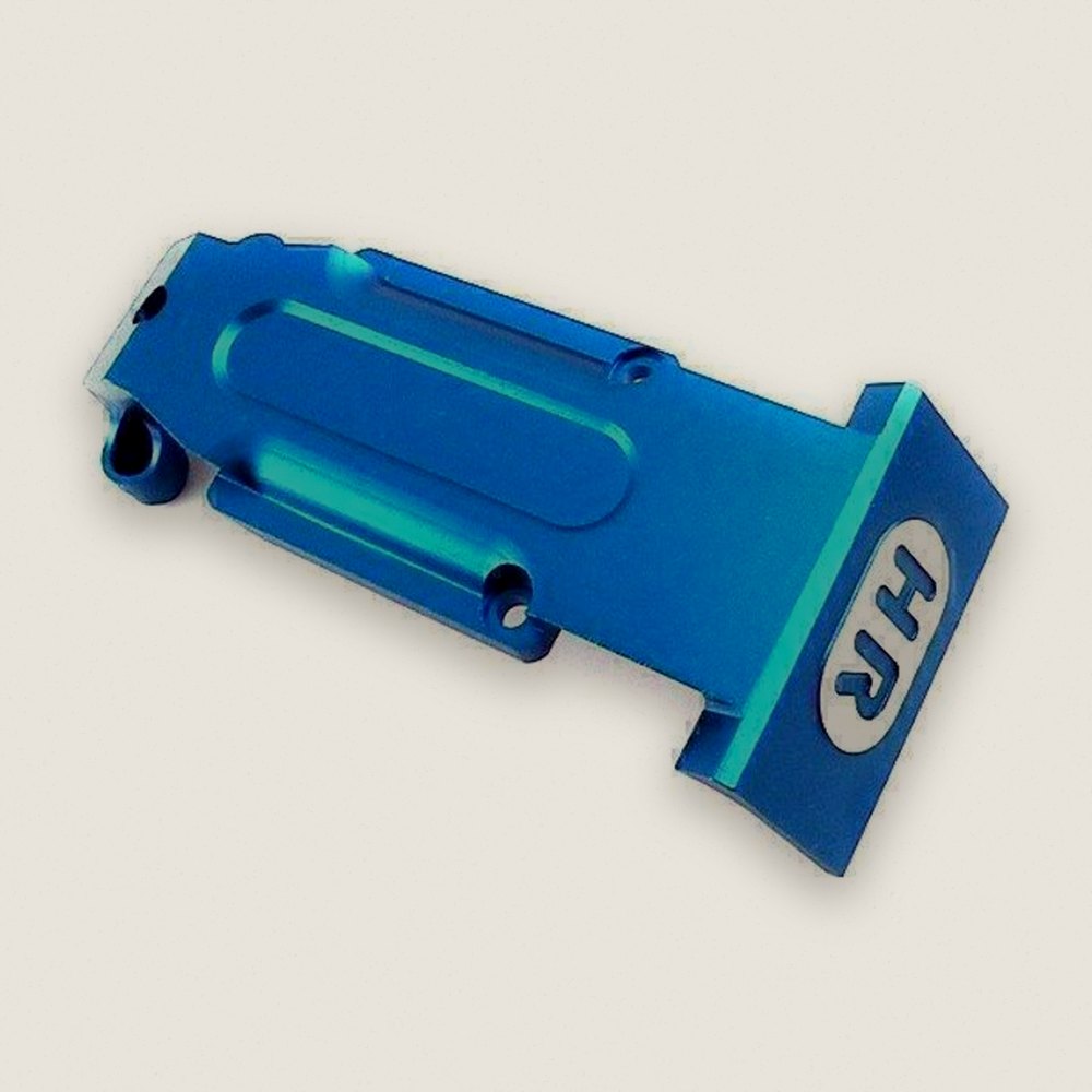 Rear Skid Plate, Blue Aluminum - Hot Racing