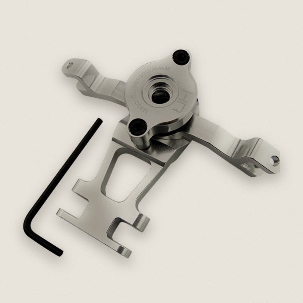 Steering Assembly, Silver Aluminum - Hot Racing