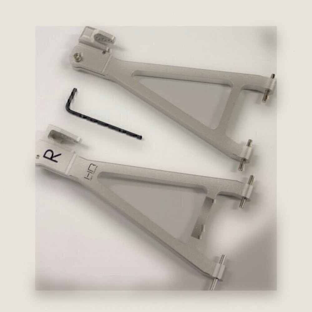 Rear Lower Arms, Aluminum Silver - Hot Racing