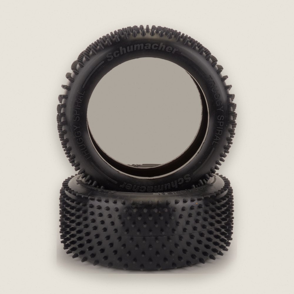 Truggy Spiral Tire, Silver, Pair - Schumacher