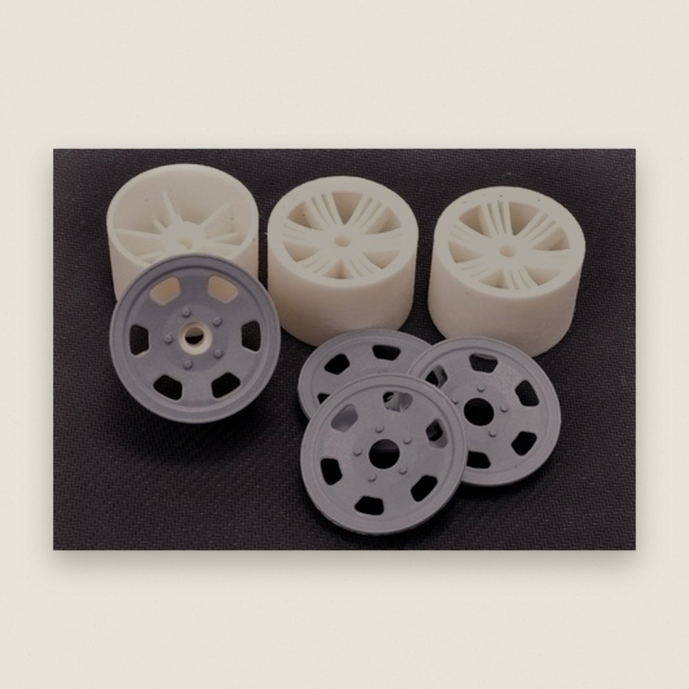 Rear Wheels with Grey Wheel Disks, Oval/Mini 2 Pair - Contact RC
