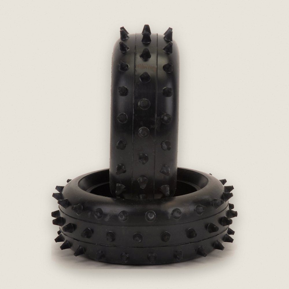 Front Tires, Full Spike Yellow CAT Pair - Schumacher