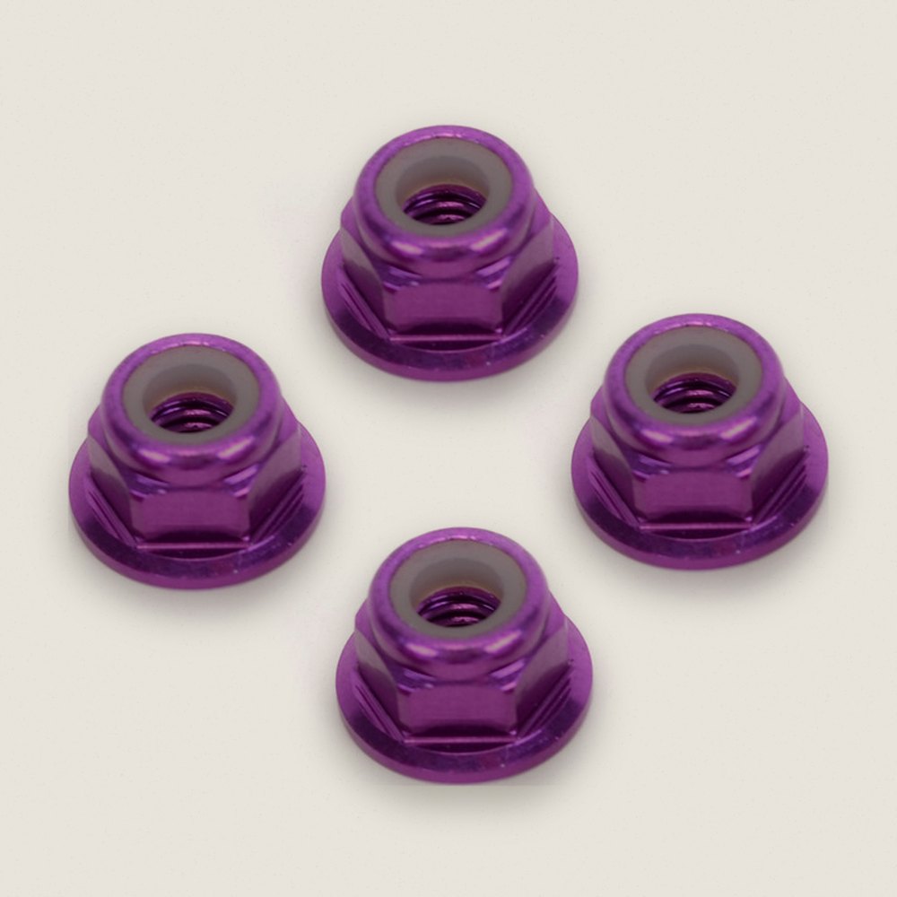 M4 Nyloc Wheel Nut, Purple Alloy, Pack of 4 - Schumacher