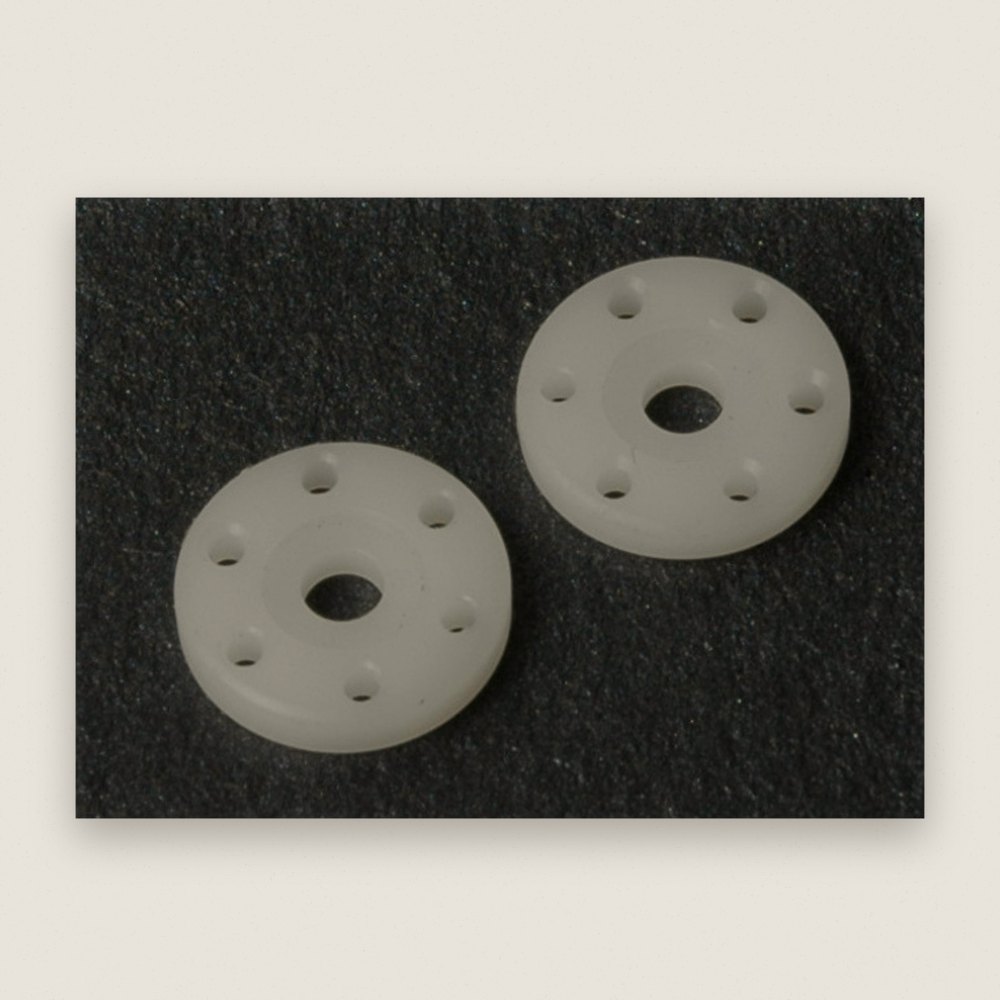 Big Bore Shock Piston, 6-Hole White 1.5, Pair - Schumacher