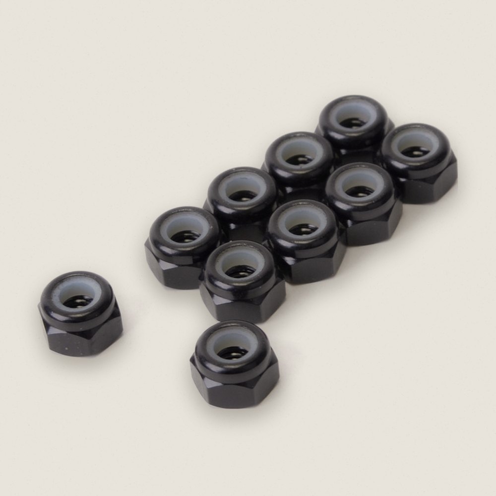 Black M3 Alloy Nyloc Nuts, Speed Pack of 10 - Schumacher