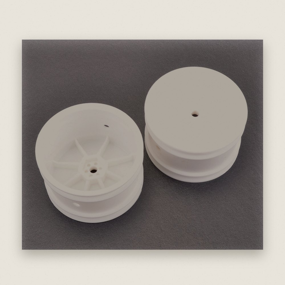Rear Hex Wheels, White, Off-Road, Pair - Schumacher