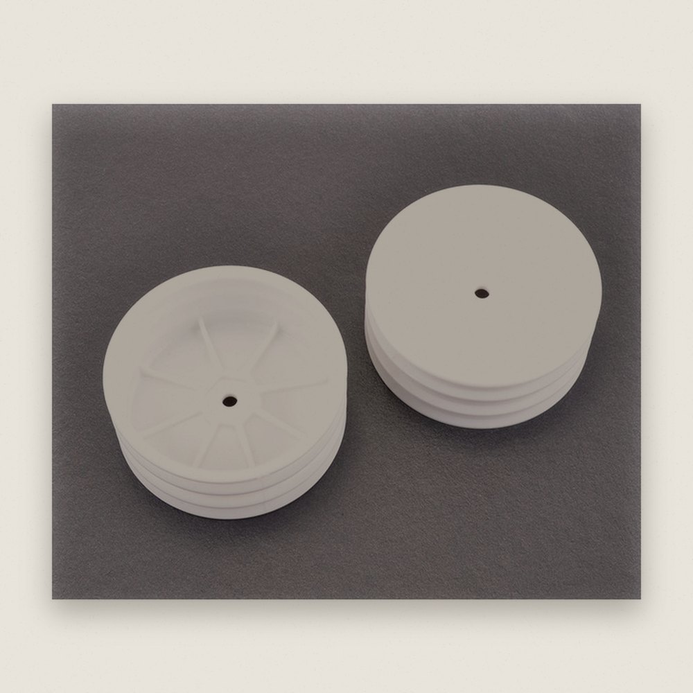 Front Hex Wheels, White, 2WD, Pair - Schumacher