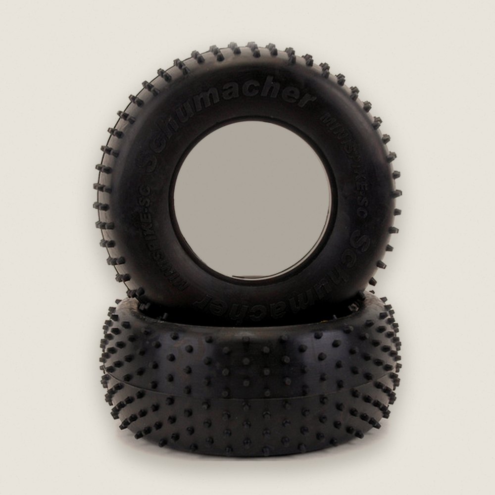 Short Course Tire, Mini Spike, Yellow, Pair - Schumacher