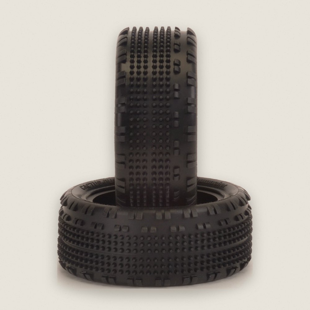 Cactus Fusion 1:10 Front 4WD Tires, Silver, Pair - Schumacher