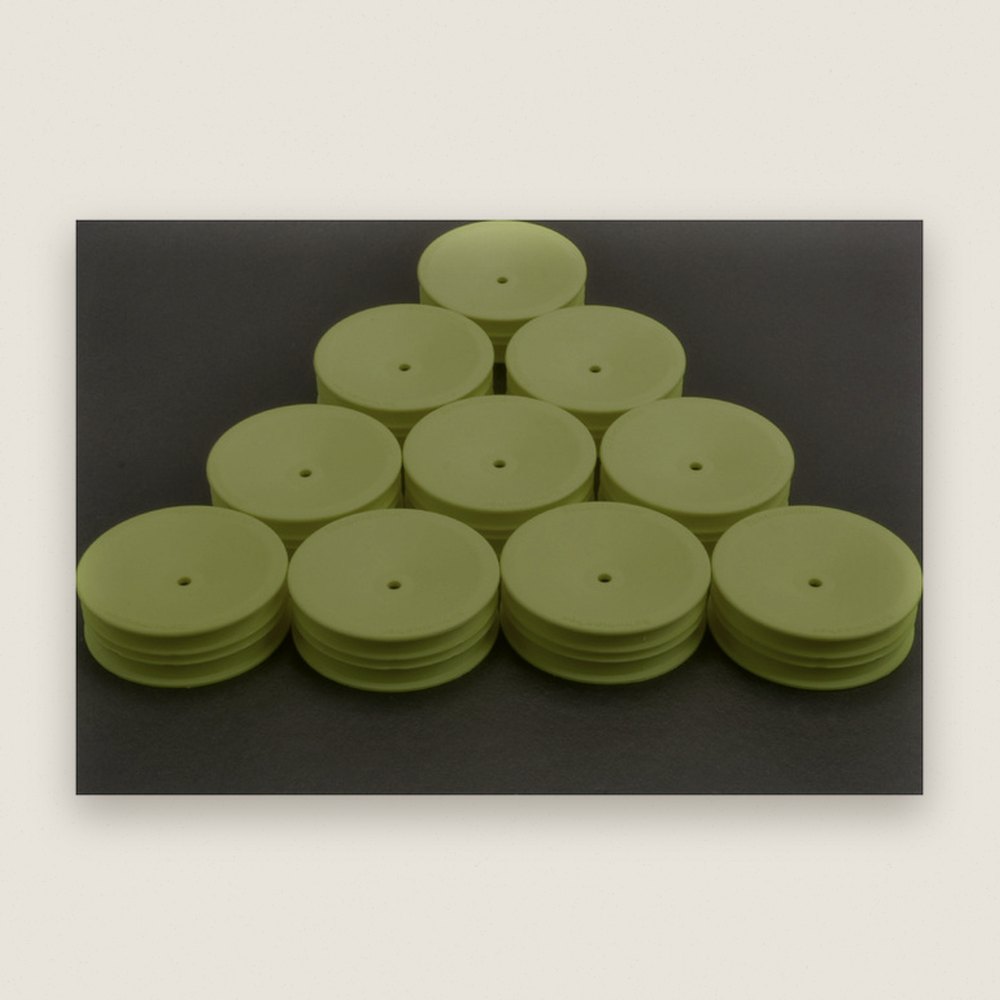 Front Slim 2WD Wheels, Neon Yellow v2, 5 Pairs - Schumacher
