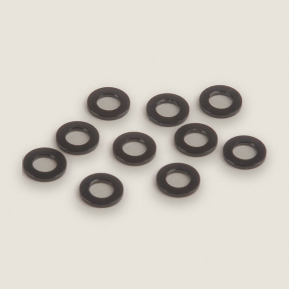 M3 Black Aluminum Washers, 0.75mm, 10-Pack - Schumacher
