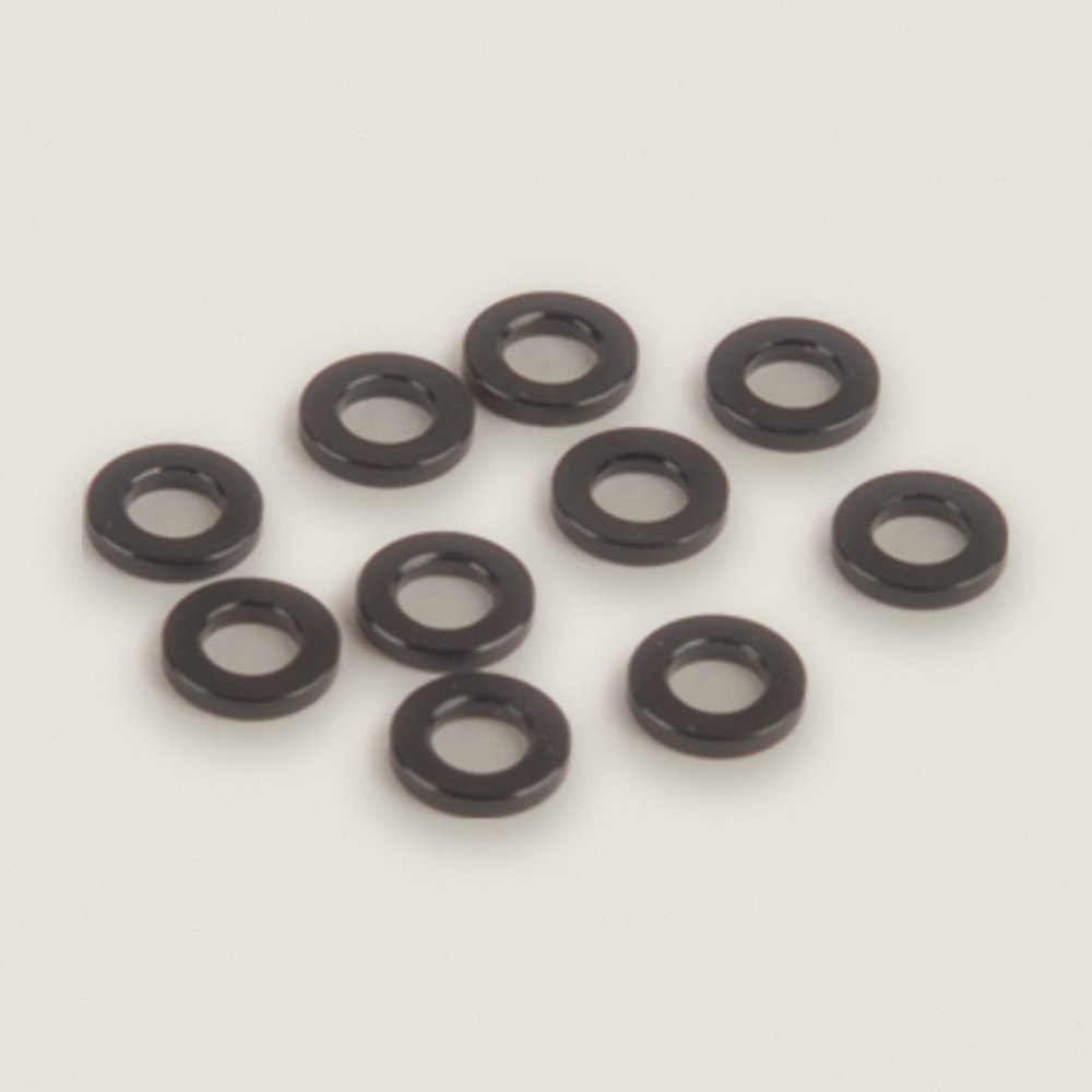 M3 Black Aluminum Washers, 1.00mm, 10-Pack - Schumacher