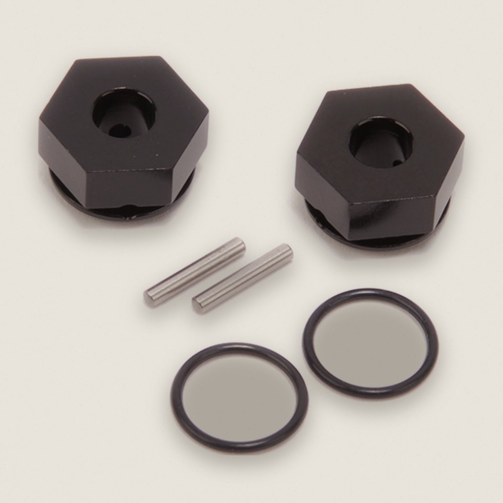 Aluminum Wheel Hex, 7.5mm (+1.5), Black, Pair for St2 - Schumacher