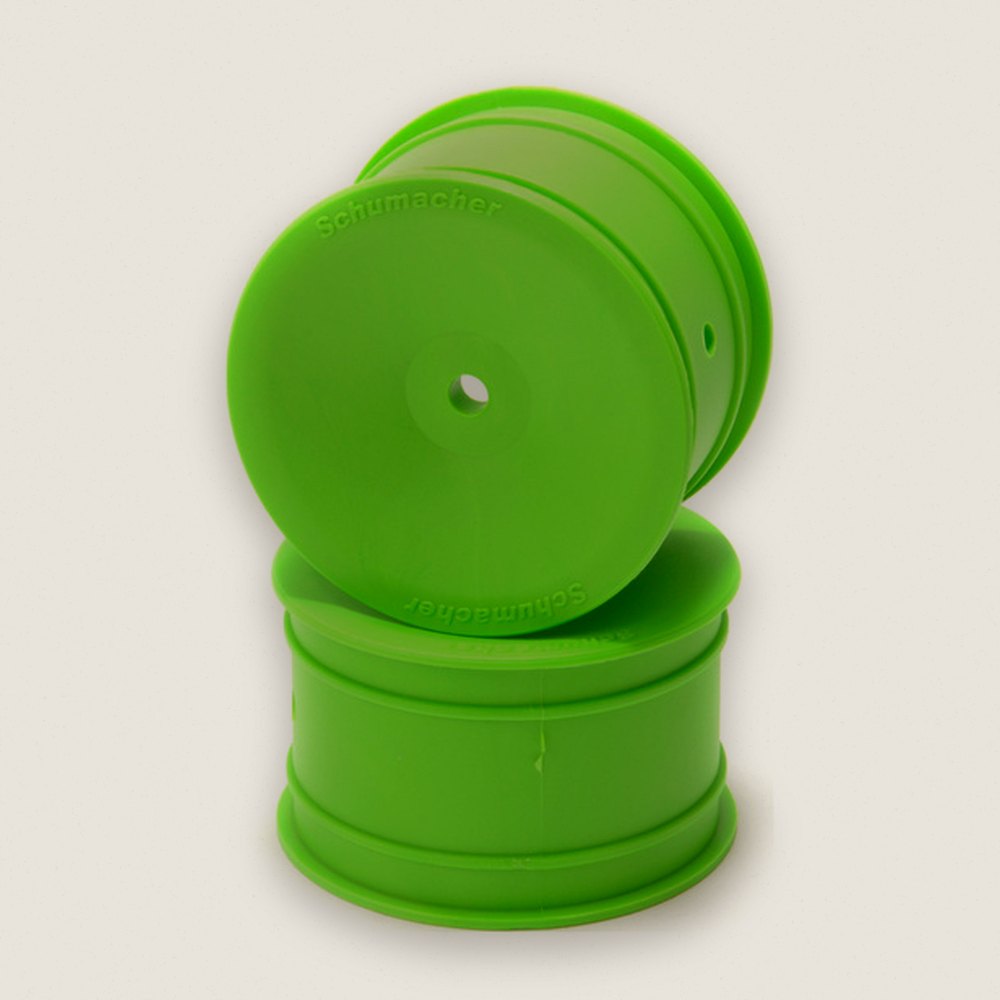 Hex Wheel, Rear, Green, Off-Road (Pair) - Schumacher