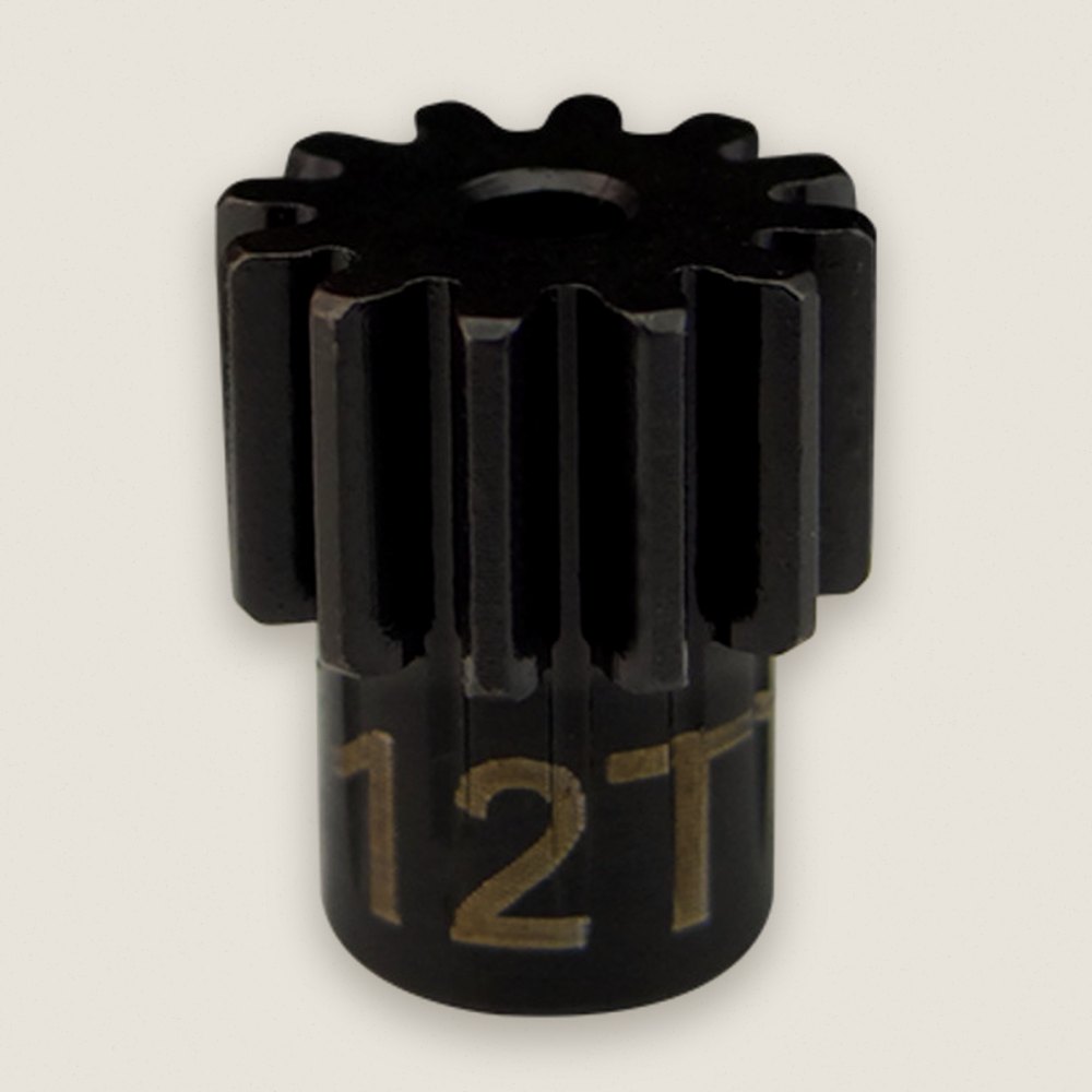 Pinion Gear, Steel 12T .6 Module 2mm Shaft - Hot Racing