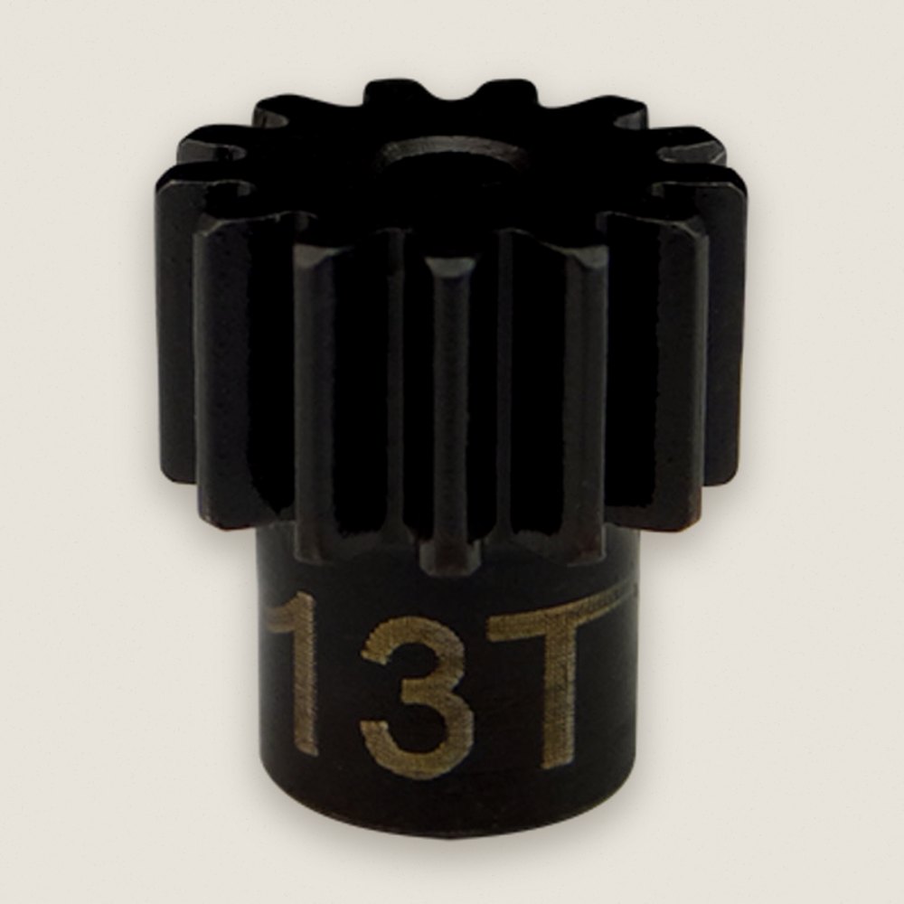 Pinion Gear, Steel 13T .6 Module 2mm Shaft - Hot Racing