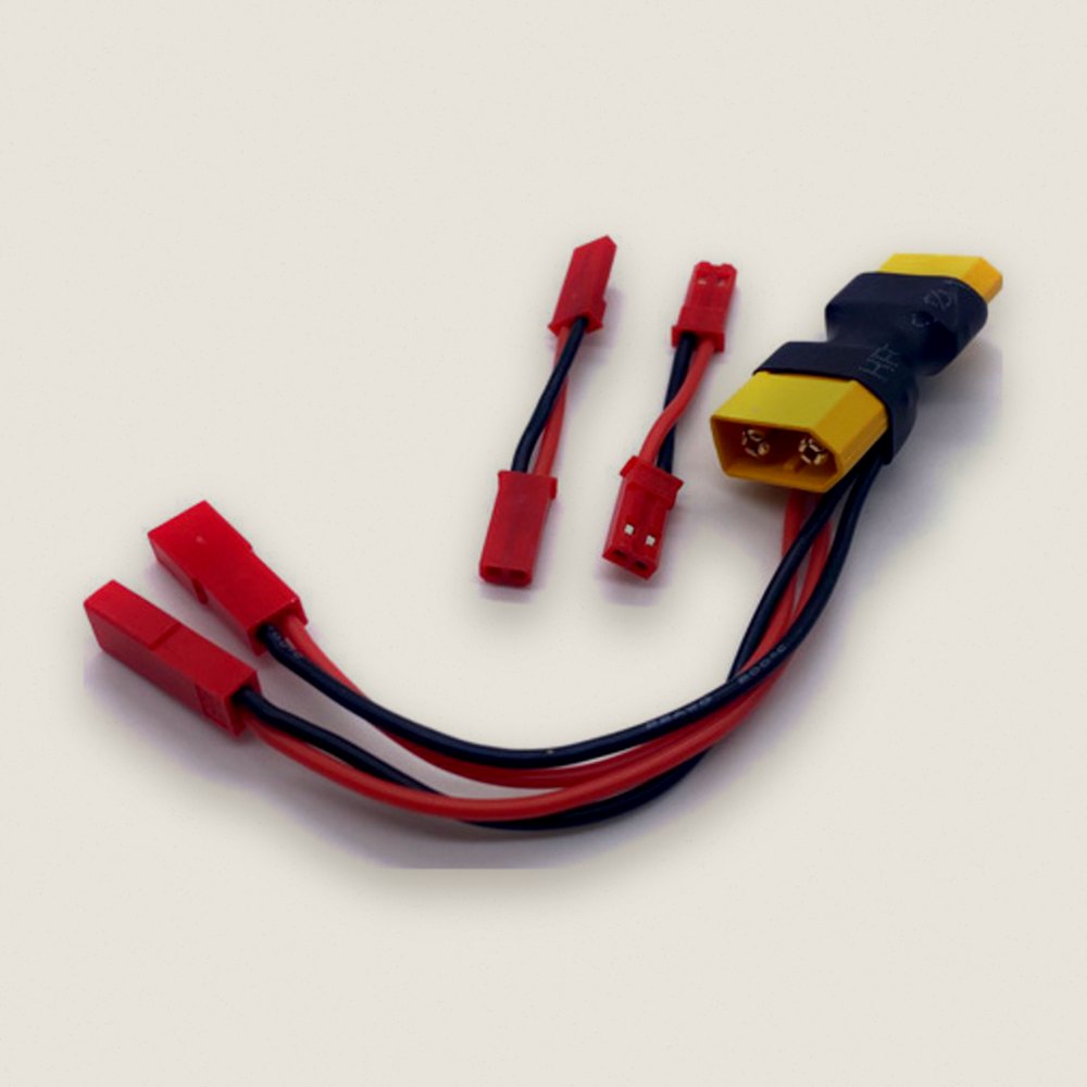 Dual Jst Connector, Xt60 with 2 Male-Male Adaptors - Reefs RC