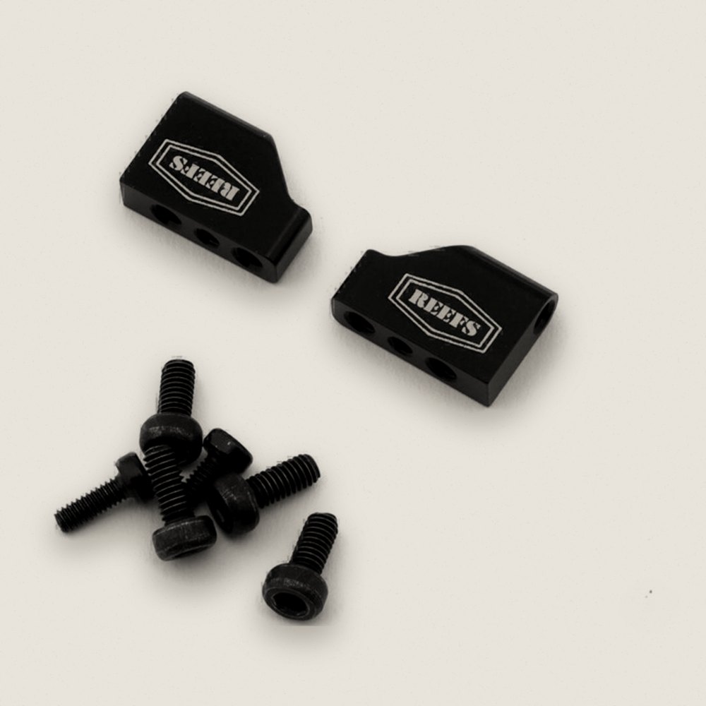 CNC-Machined Aluminum Mounting Tabs, Raw100 Mini Servo, Qty 2 - Reefs RC