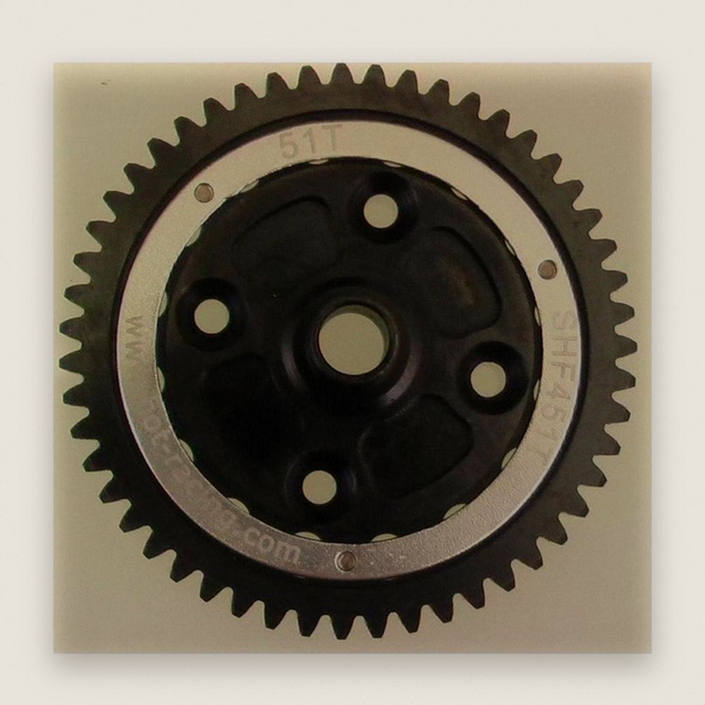 Silver lightweight spur gear 51t