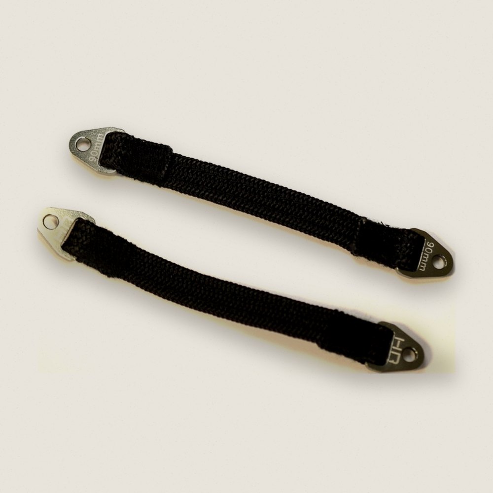Suspension Travel Limit Straps, 90mm Gunmetal (2) - Hot Racing