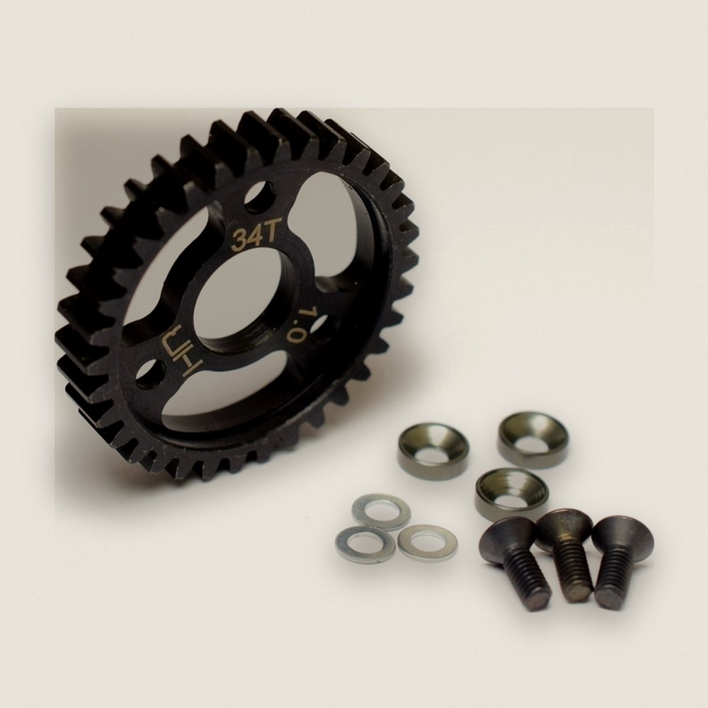 Spur Gear, 34T 1.0 Mod Steel, TRA - Hot Racing
