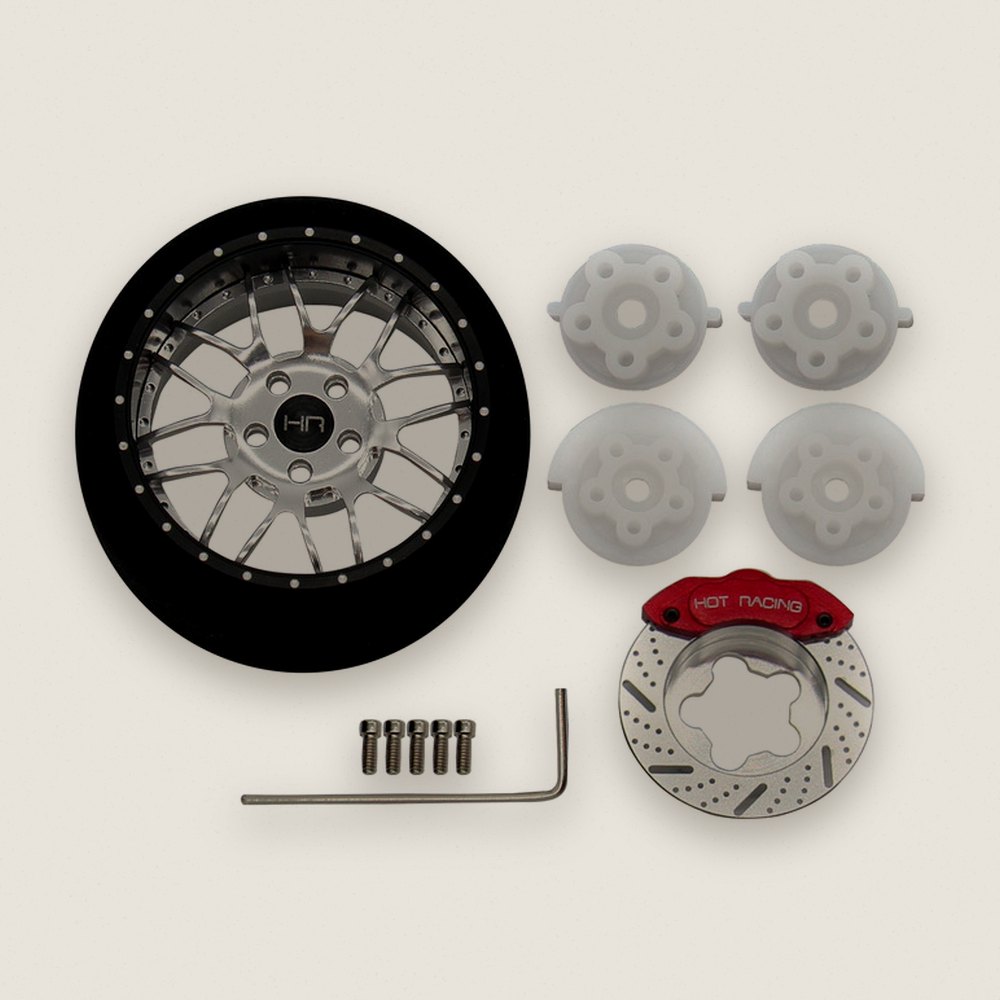 TX Steering Wheels, Aluminum Silver 8 Double Spoke - Hot Racing