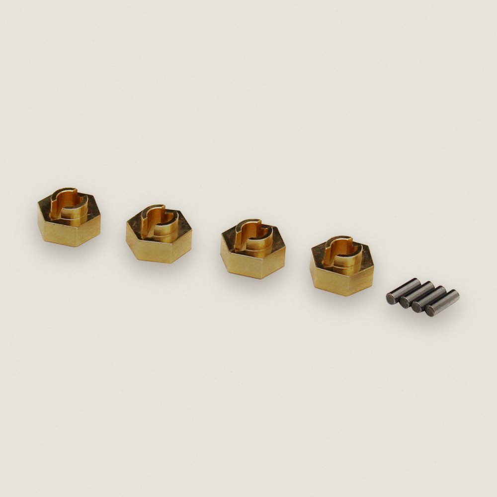 Stock Wheel Hub, Brass 7mm Hex for SCX24 - Hot Racing