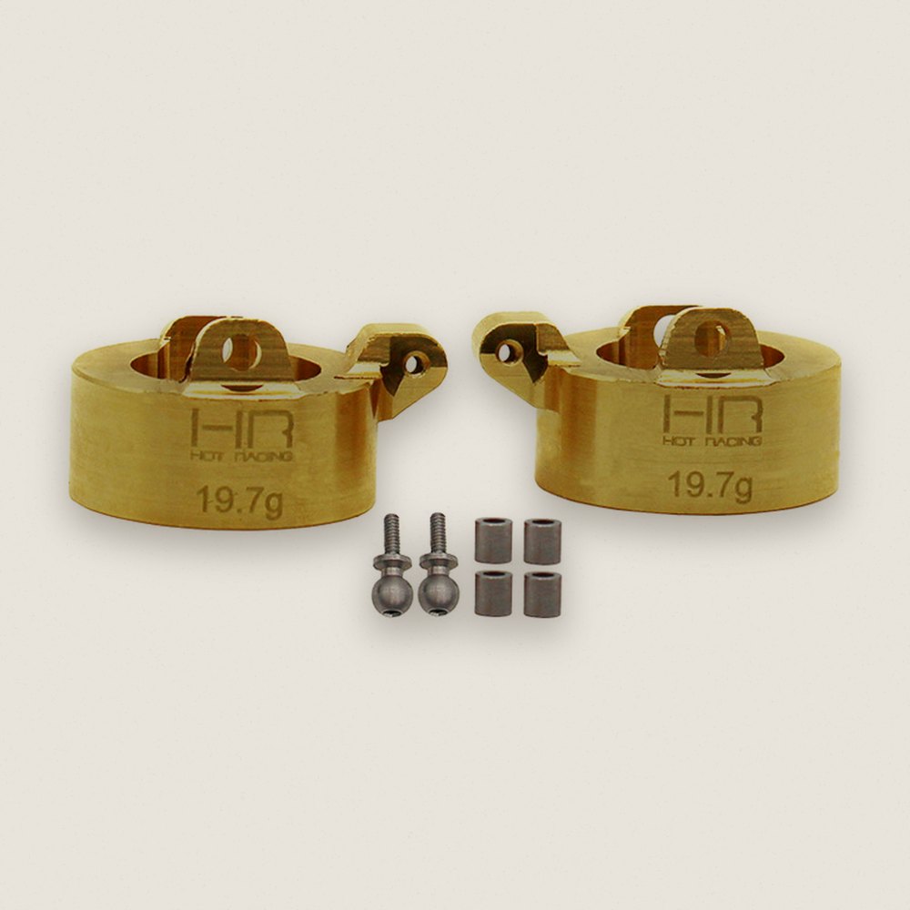 Front Steering Knuckle, Extra Heavy Brass for SCX24 - Hot Racing